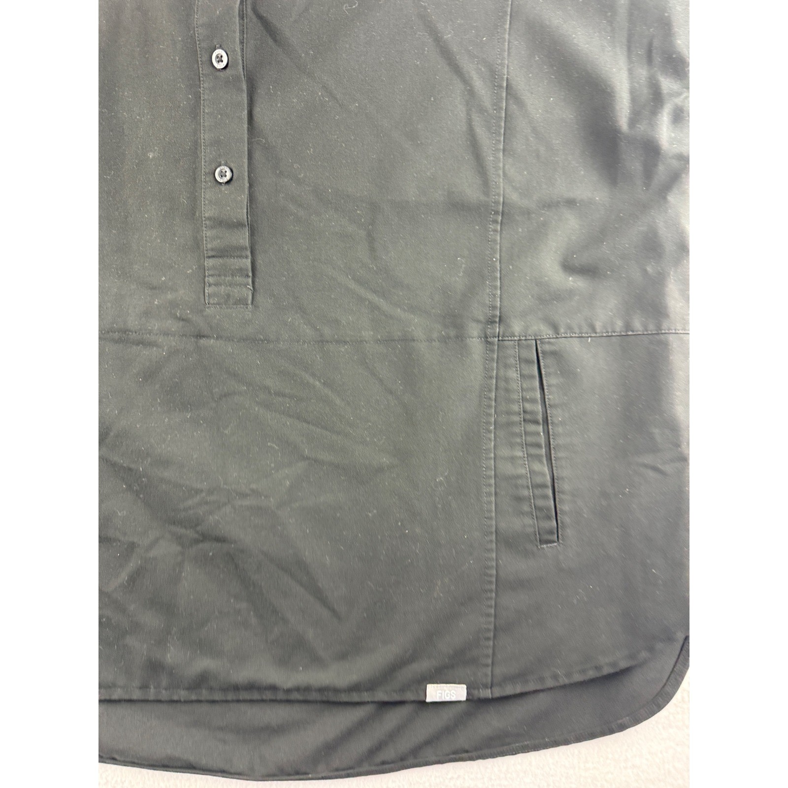 FIGS Technical Collection Black Henley Scrub Top W20SW1017 Womens XXL