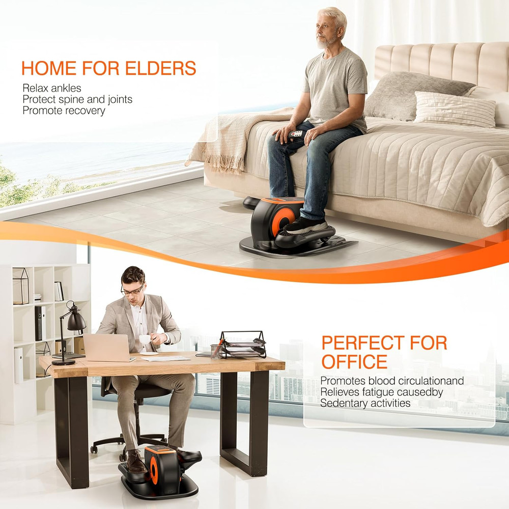 Under Desk Elliptical Machine, Electric Leg Exerciser While Sitting for Seniors,