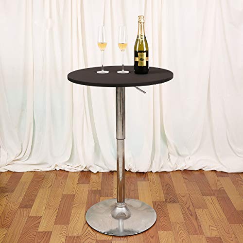 Cocktail Spandex Round Tablecloth Fitted Stretchable Table 22" (Round) A-black