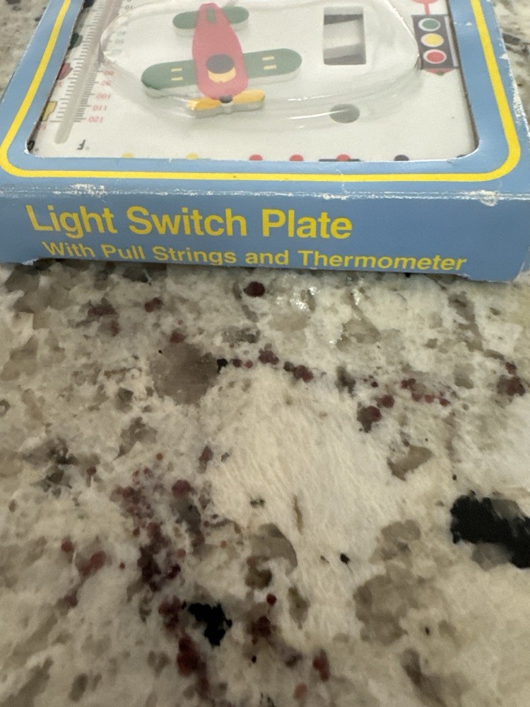 Vintage Pecoware Airplane Light Switch Plate With Pull Strings And Thermometer