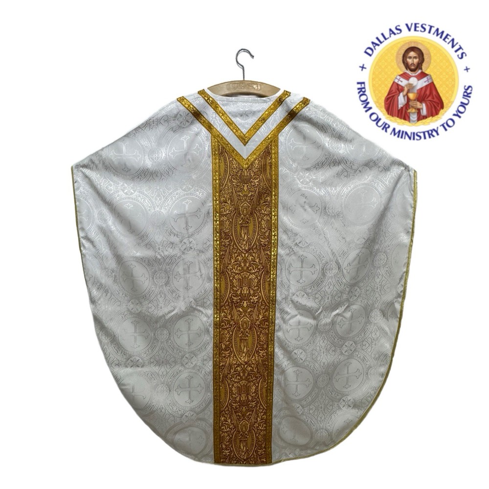WHITE VESTMENT CHASUBLE & STOLE