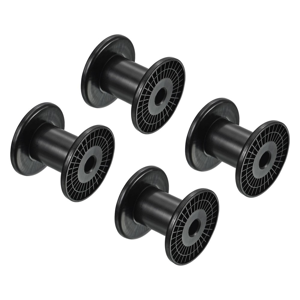 4pcs 3.9" Floss Bobbins Plastic Empty Thread Spools Weaving Bobbin Black