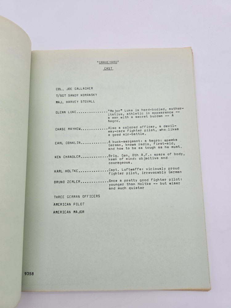12 O'CLOCK HIGH / William D. Gordon 1966 TV Series Script, "Graveyard"