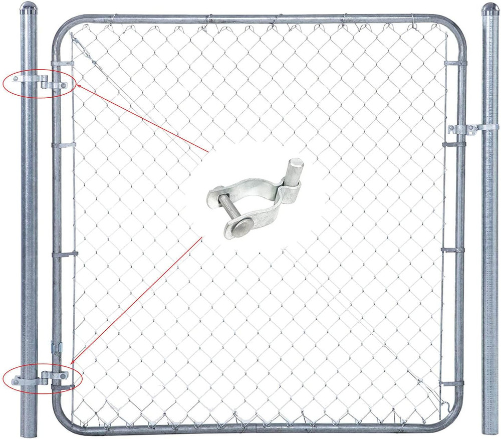 2 Pack Chain Link Fence Gate Post Hinge for 2-3/8" outside Diameter Post/Pipe, P