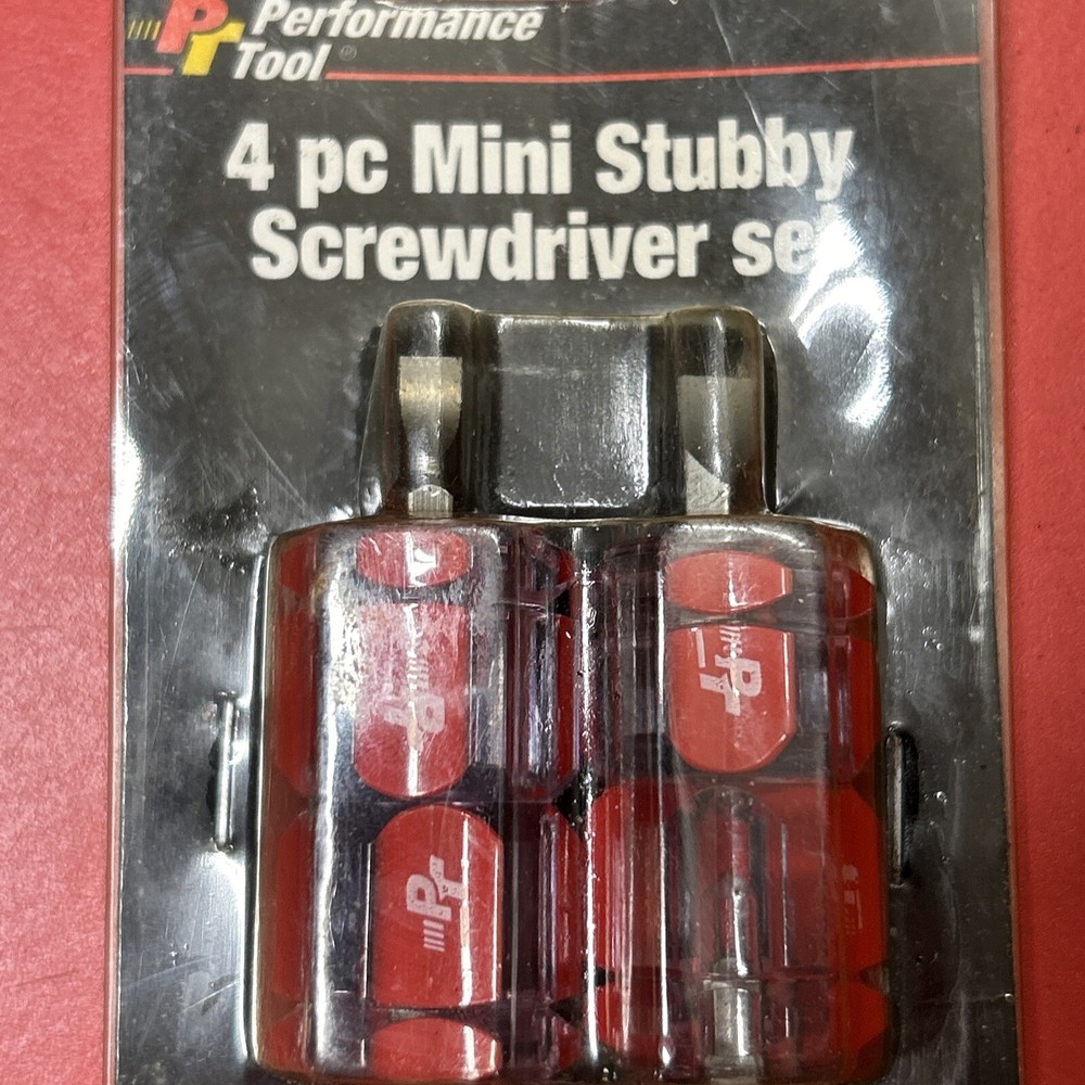 Performance Tool W80004 4 Piece Mini Stubby Screwdriver Set