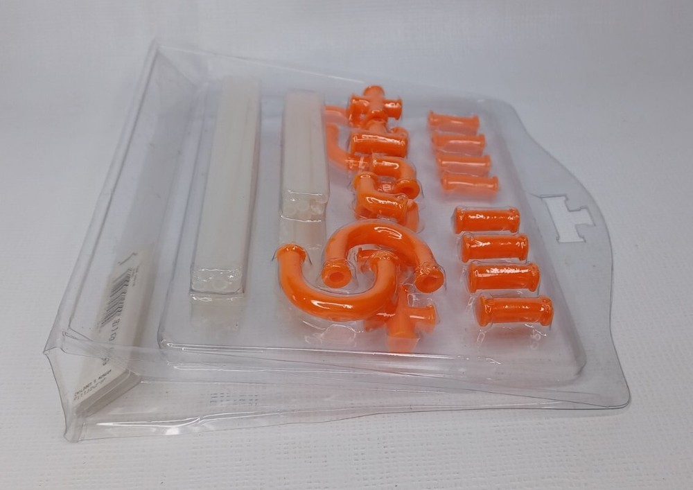 Orange & Clear Plastic Straws STEM Building Toy Set