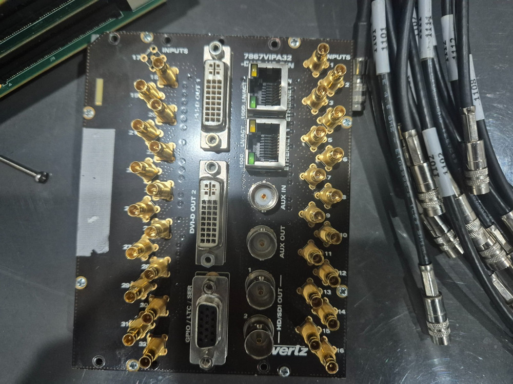 Evertz 7867VIPA32-DUO-HS-DIN HD/SD Display Processor Multiviewer Mini Din cables