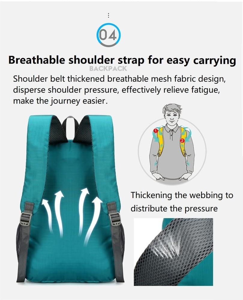 Ultra Lightweight-Packable-Hiking-Backpack Foldable Travel Camping Daypack Ca...