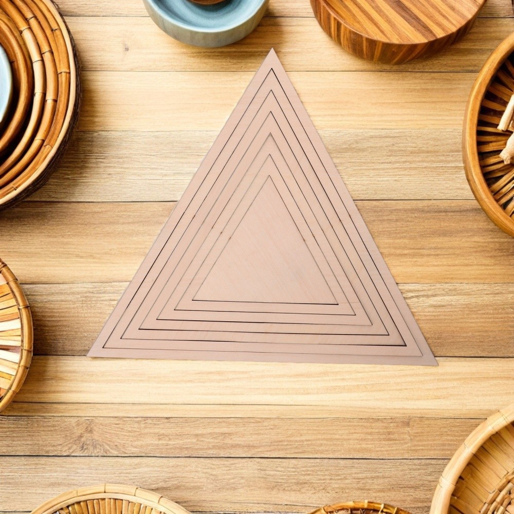 1 Set Ceramics Plate Forming Molds - Triangular Pottery Tools Wooden Concentric