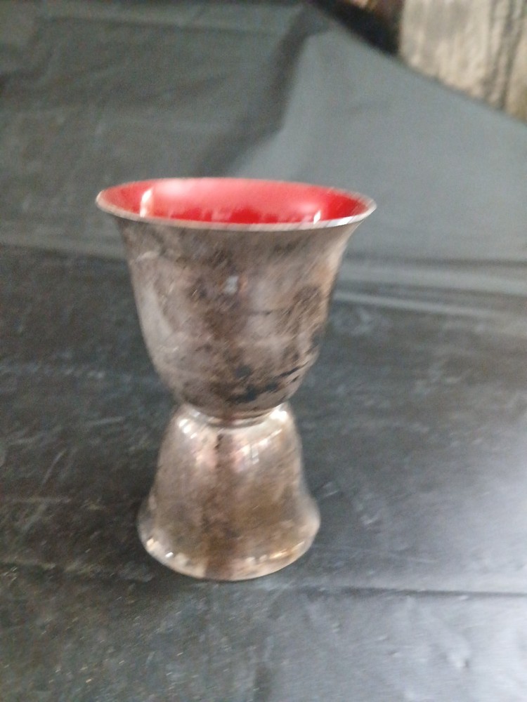 Reed & Barton Red & Green Silver Plated Double Jigger