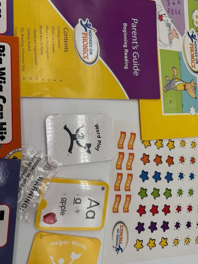 Hooked On Phonics Beginning Reading Ages 4-6 Pre K to KProgram Set CD Workbook