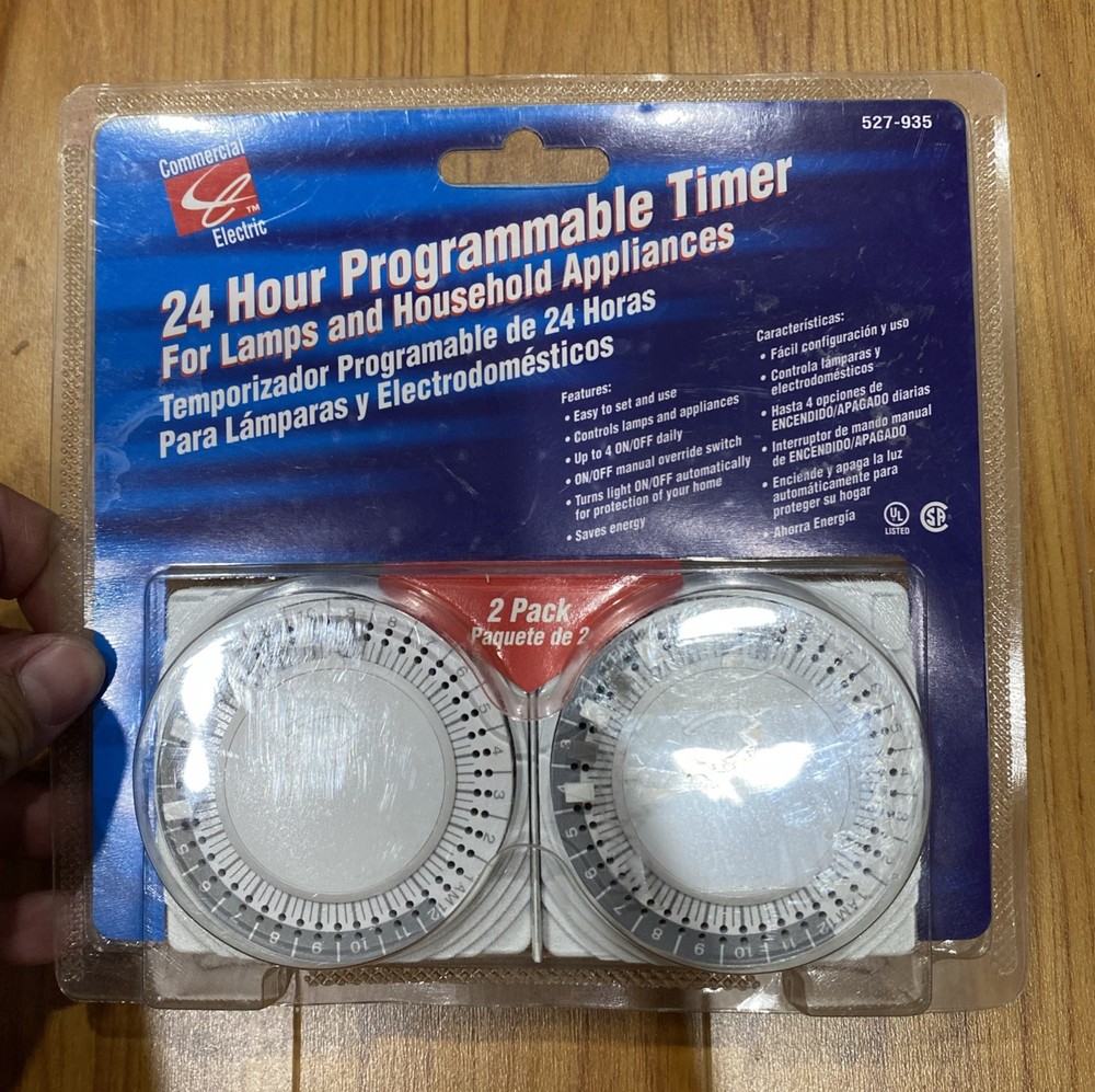New Commercial Electric 24 Hour Programmable Timer 527-935 2 Pack