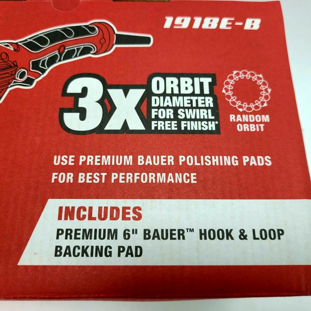 Bauer 20MM 6" 7.5 Amp Dual Action Random Orbit Polisher Buffer Variable Speed