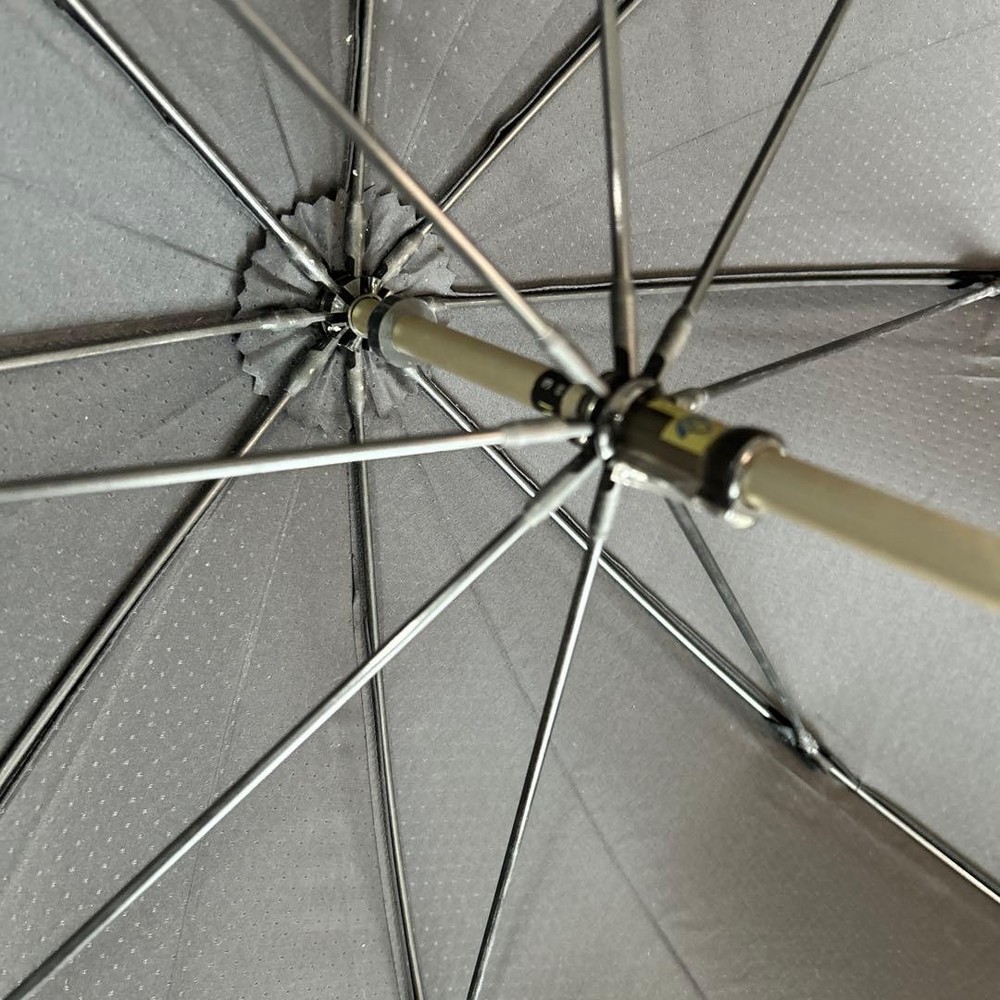 BURBERRY Long Umbrella Black Check Pattern Rain Shield Authentic Rare