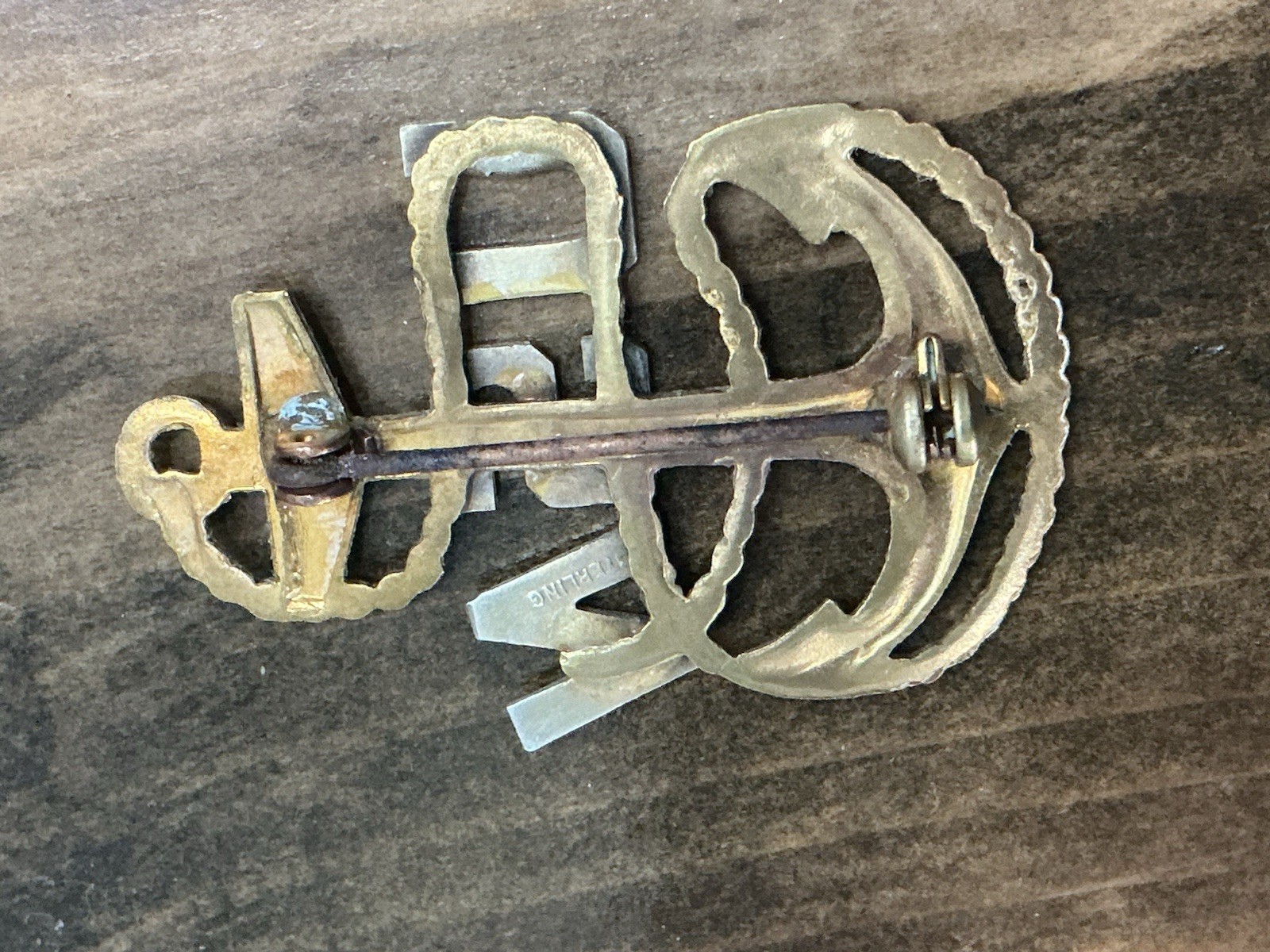 WWI / WWII US Navy CPO Hat Badge US Navy Chief Petty Officer Missing Pin