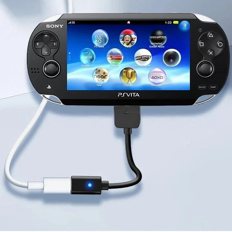 USB C Cable for Playstation Vita 1000 Controller Charging Adapter Type C LED*