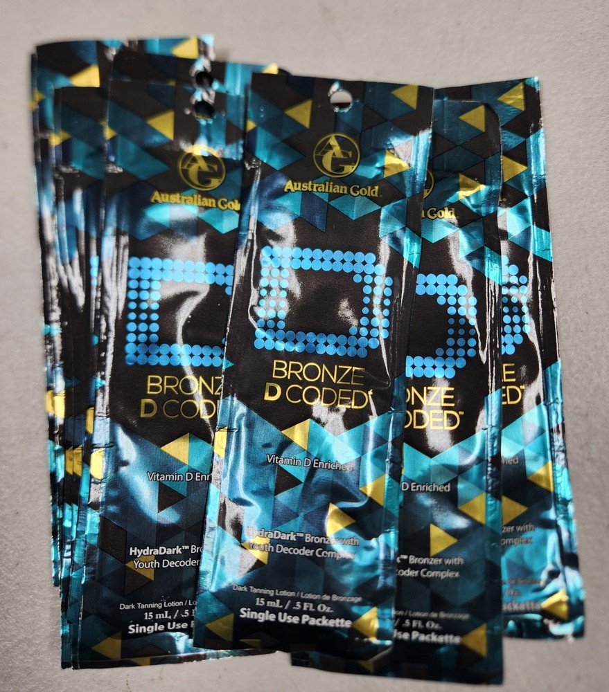 10PK Australian Gold Bronze D Coded Tanning Bed Lotion Packets