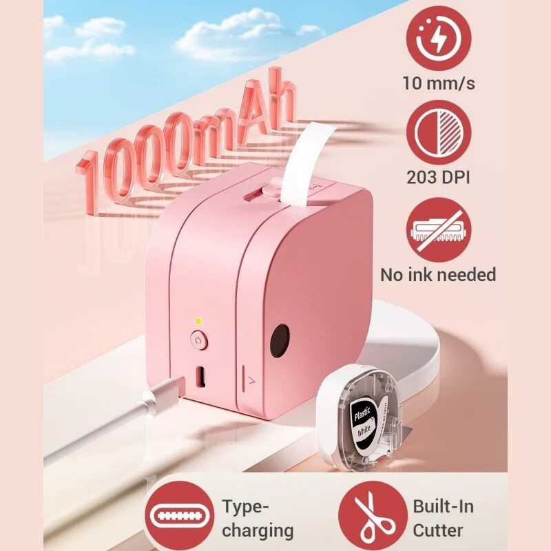 Phomemo P12 Wireless Label Printer Pink ColorBluetooth