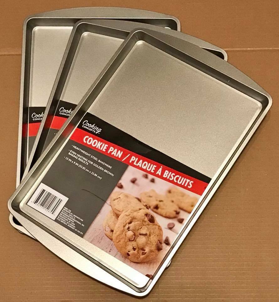 4 Cookie Steel Pan Sheet 9"x13" Bake ware Baking Kitchen Plaque A Biscuits