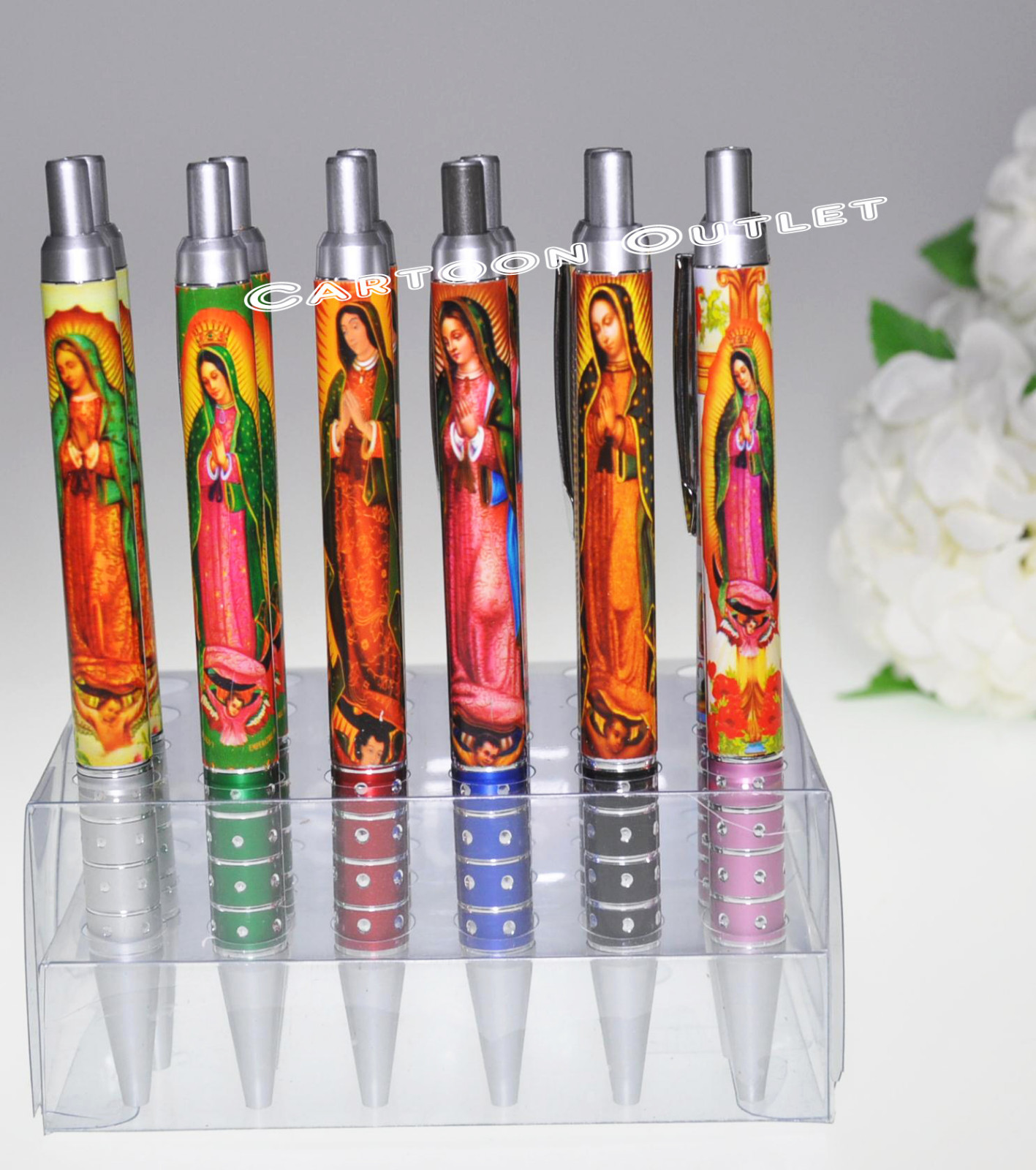 12 VIRGEN DE GUADALUPE PENS RECUERDOS COMMUNION BAUTIZO BAPTISM COMUNION FAVORS
