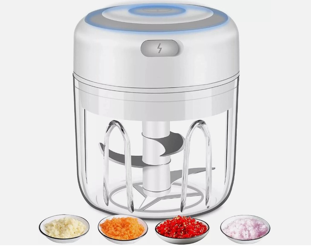 Electric Mini Food Processor Garlic Chopper Onion Grinder Cutter Vegetable White