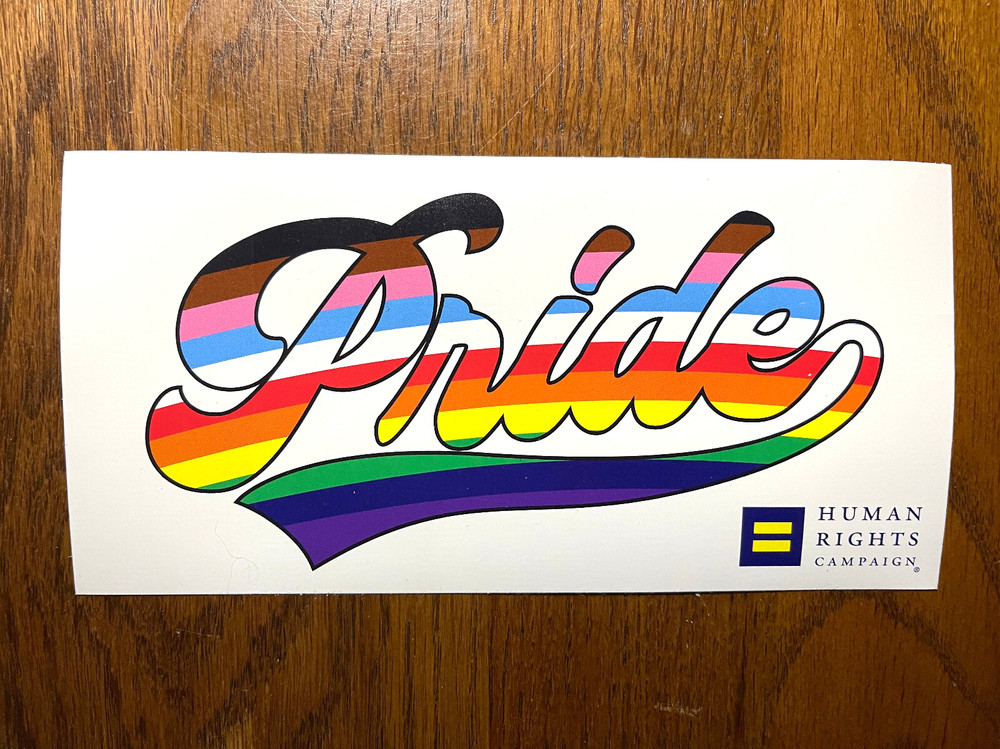 🏳️‍🌈 PRIDE Bumper Sticker - Rainbow Script - Human Rights Campaign - Brand New