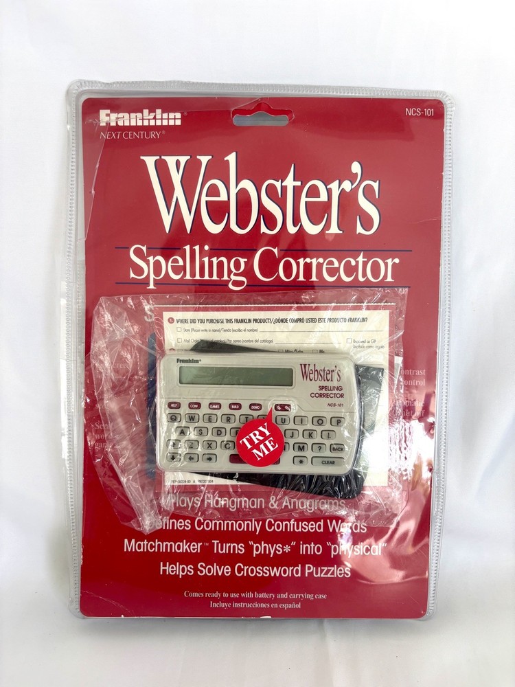 1994 Franklin Webster's Spelling Corrector Plus NCS-101 Pocket Size Compact