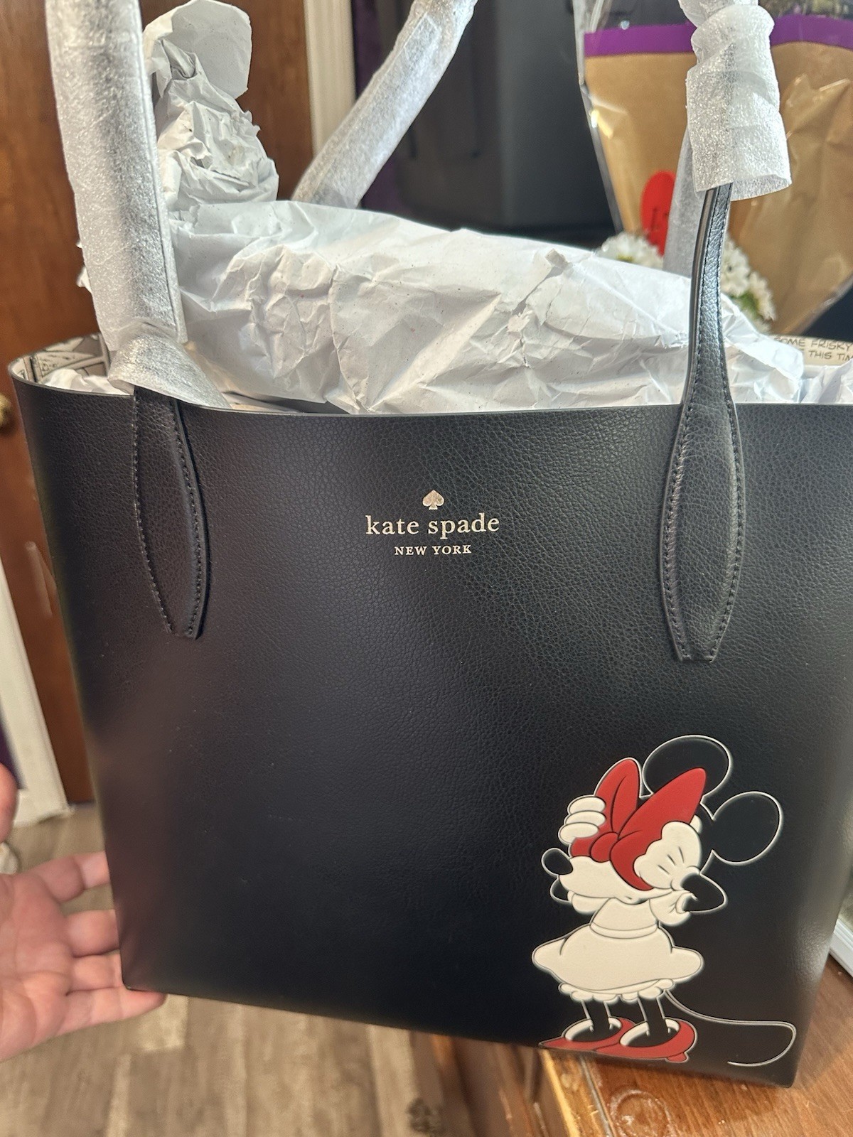 kate spade new york Disney Minnie Mouse Mickey Mouse Large Tote Black Multicolor