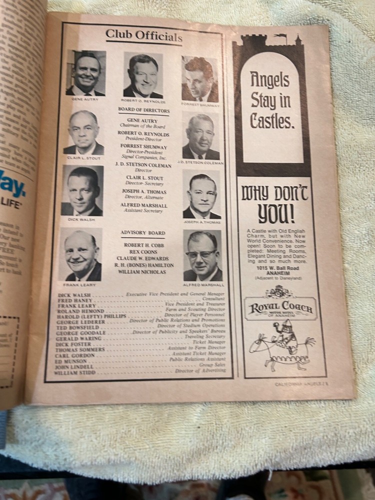 California Angels 1970 program Chicago White Sox