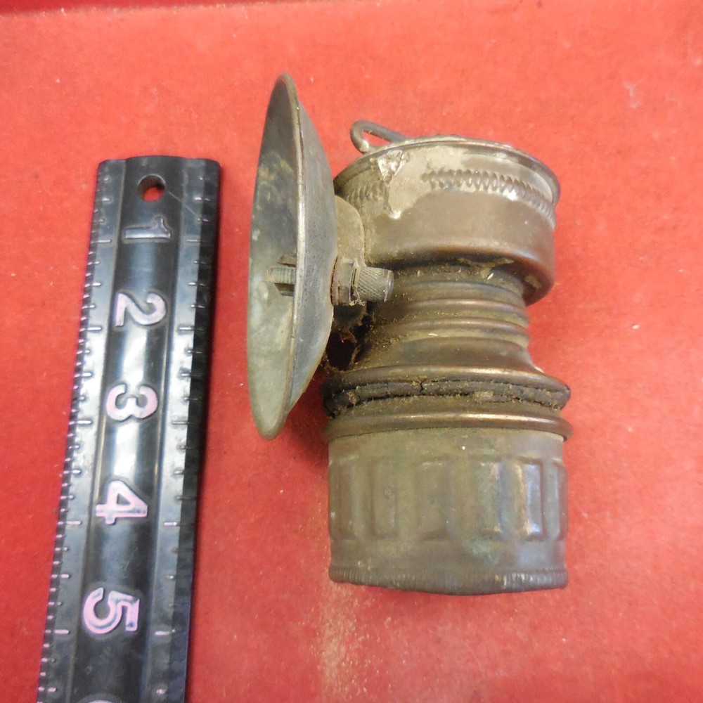 GUY'S DROPPER VINTAGE CARBIDE MINERS LAMP BRASS-missing hook