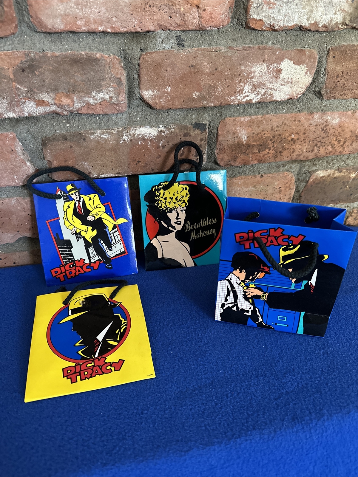 Dick Tracy Movie Gift Bags Lot of 4 Applause Walt Disney Co. ALL DIFFERENT VTG