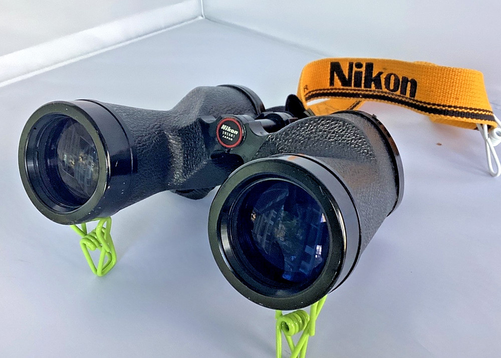 Nikon fixed-focus 7x50 binoculars, Nikon strap & Soft Case. Japan.