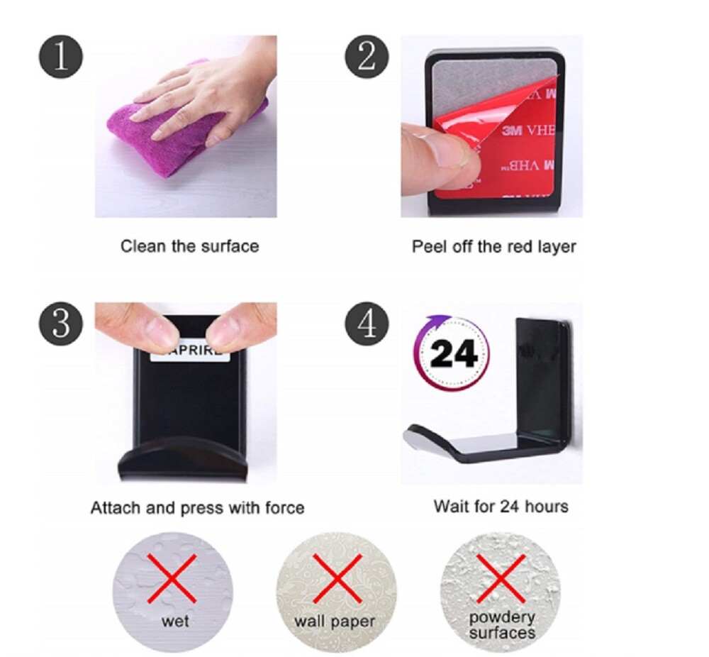 Acrylic Headphone Hanger-Under Desk Hook Headset Display Stand Wall Mount Holder