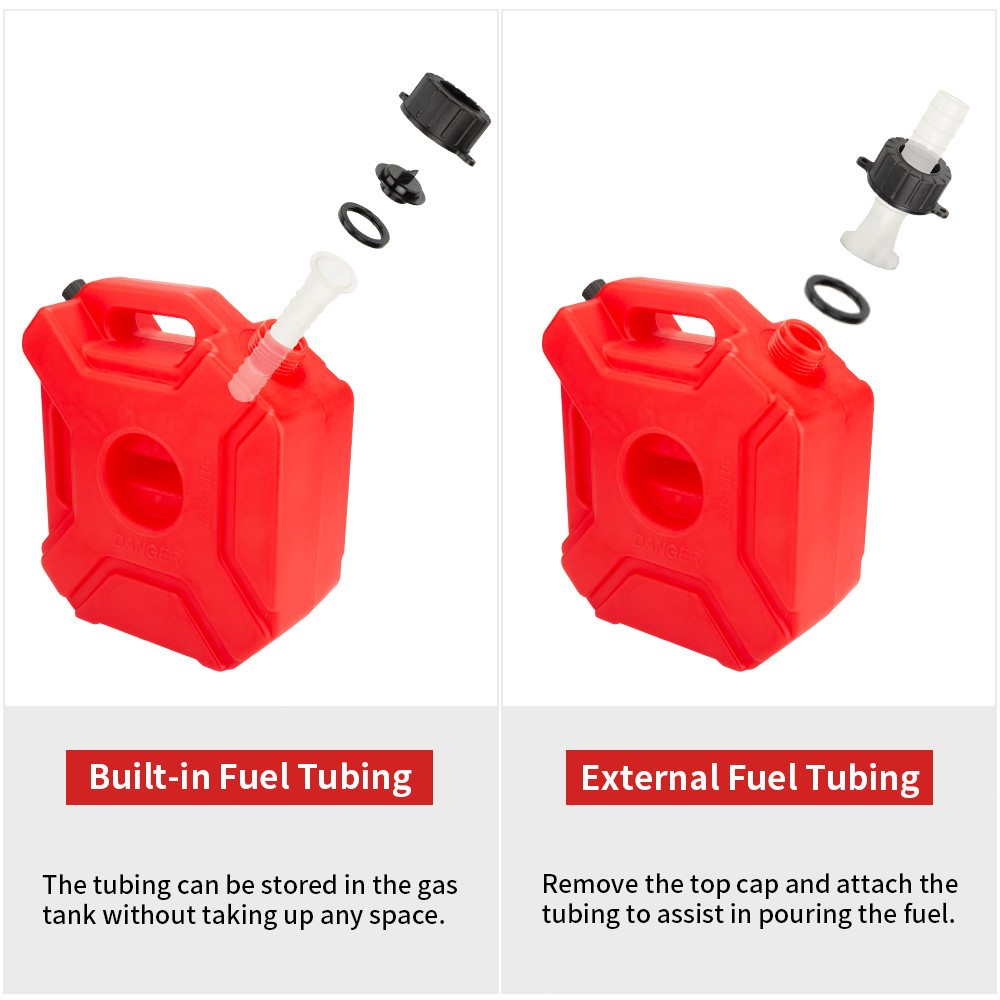 2 Pack 5L Gas Fuel Tank Gas Can Oil Storage Can For ATV UTV Motorcycle Car SUV