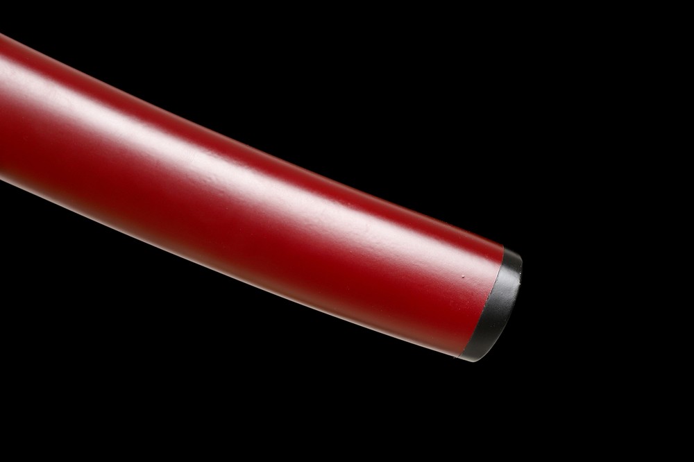 Japanese Tanto Sword Samurai Katana Clay Tempered Sharp Red Saya Razor Sharp