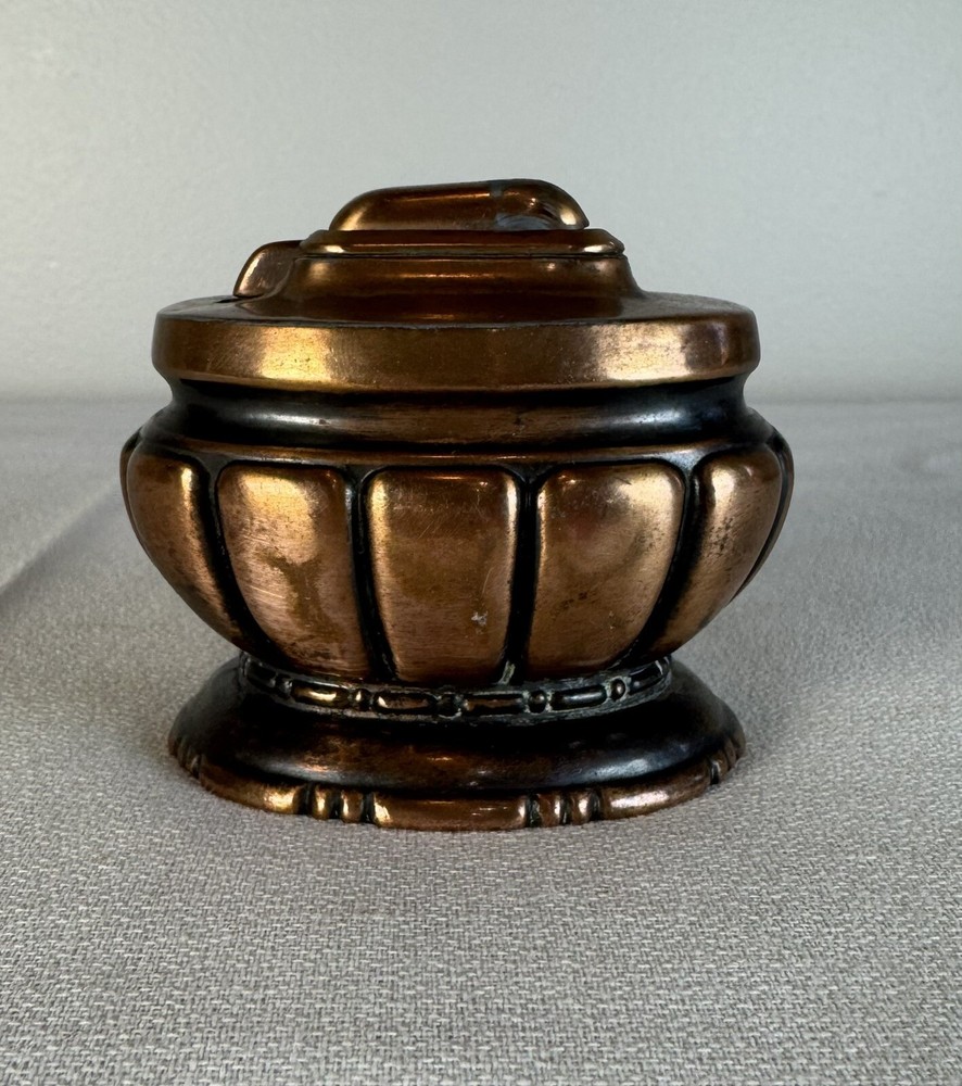 Vintage B & R copper automatic table lighter
