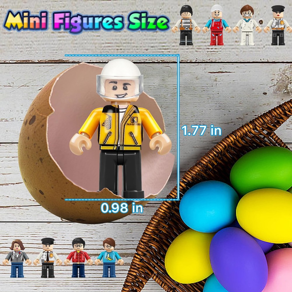 4BEE 24PCS Mini Figures Building Bricks, 1.77 inches, Multicolored