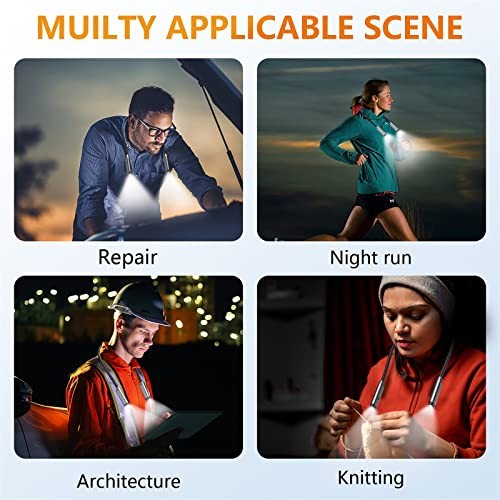 Book Light LED Neck Reading Light,Bendable Rechargeable Book Light for Gray