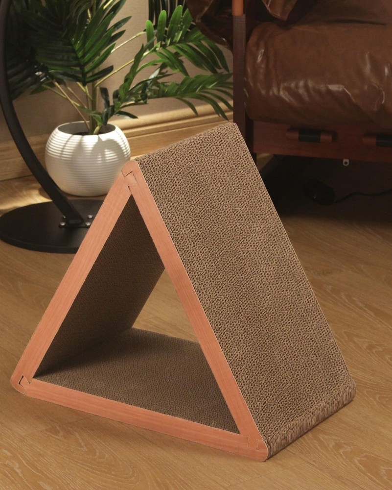 Cat Scratcher Cat Scratching Board - Foldable - Triangle 6 Usable Sides Scrat...