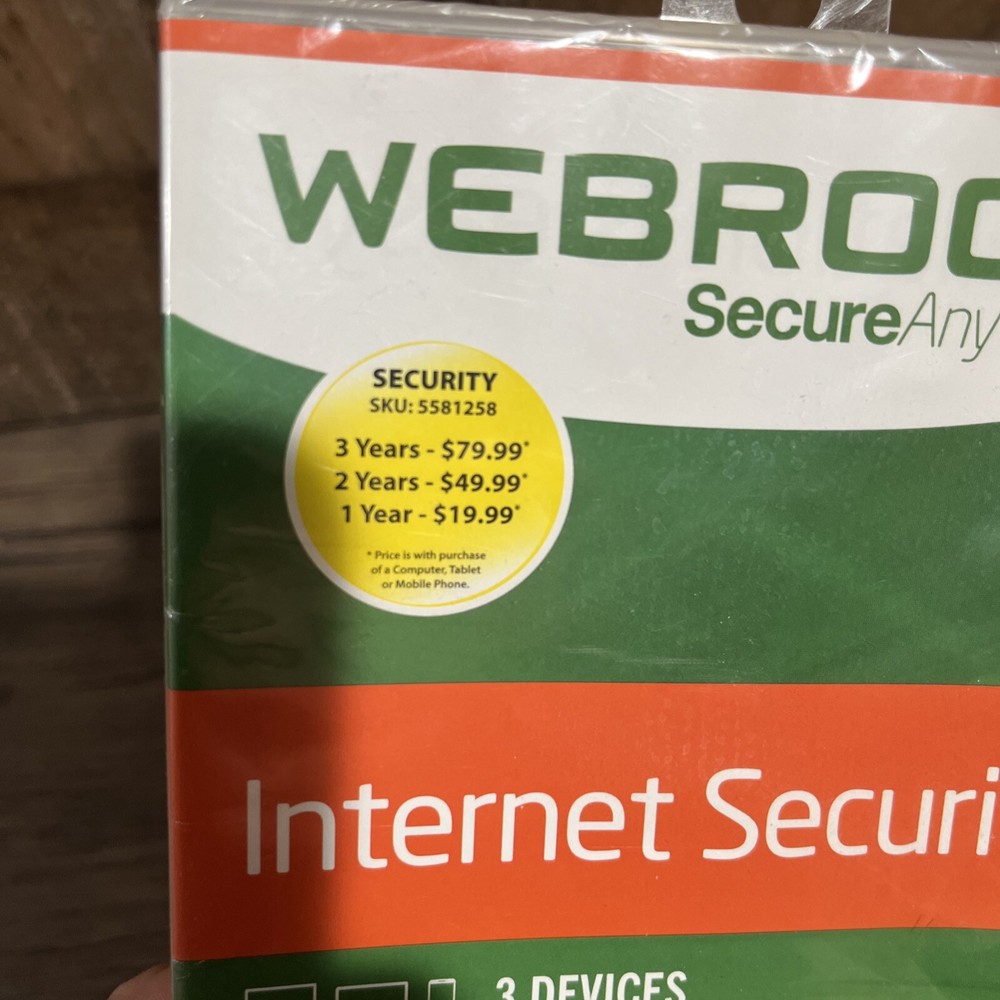 Webroot Secure Anywhere Internet Security 3 Device Software CD Windows IOS Mac