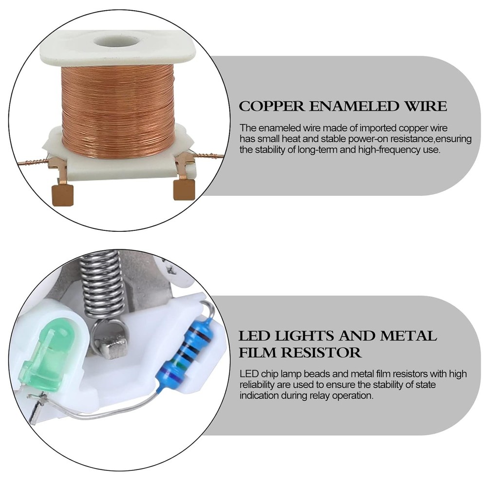 Electromagnetic Power Relay 8Pin 10A 24V DC DPDT Socket DIN Rail with LED