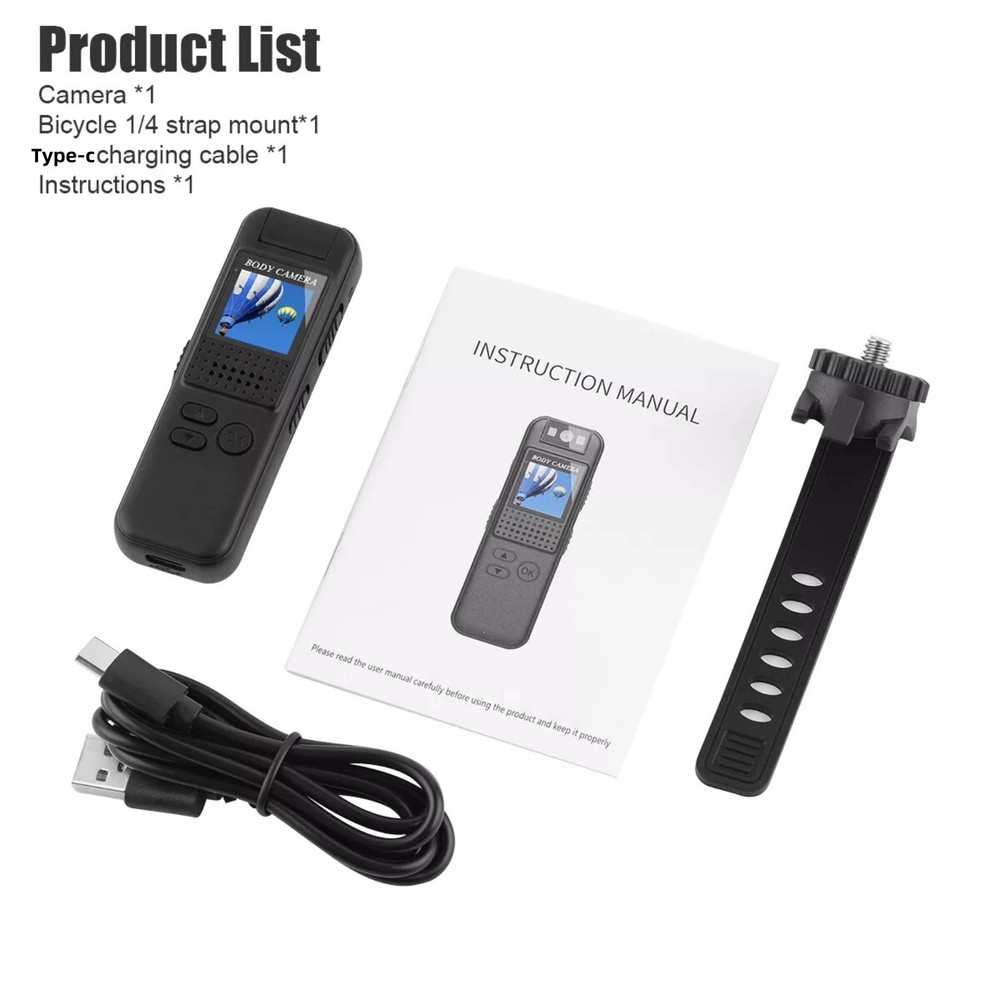 1080P HD Camera W/Motion Detective Function 0.9" LCD Screen 3-4H Duration