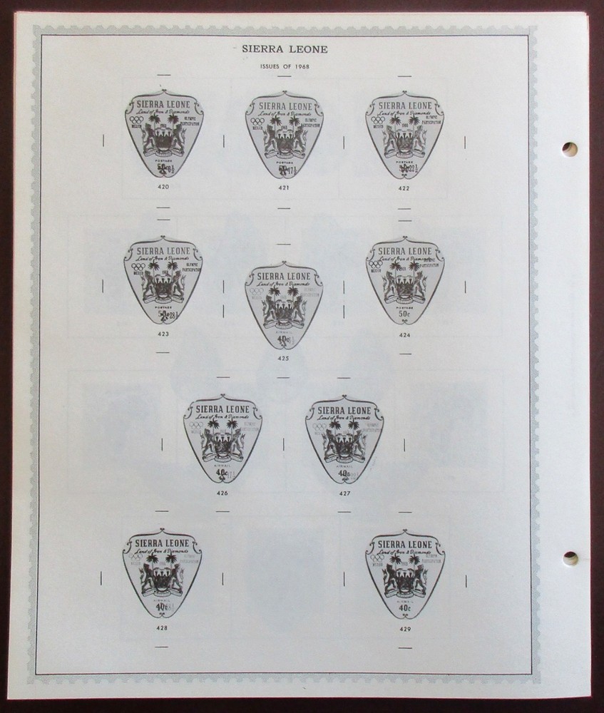 Sierra Leone : Clean Set of Unused Minkus Supreme Global Pages to 1968