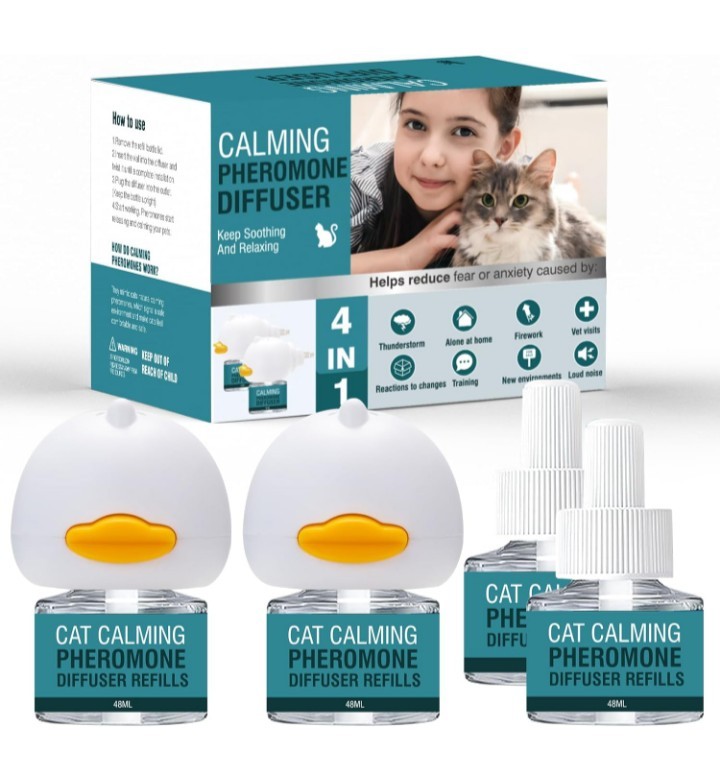 Cat Calming Diffuser 4 in 1 Multicat Calming Pheromones Diffusers Relief Stre...