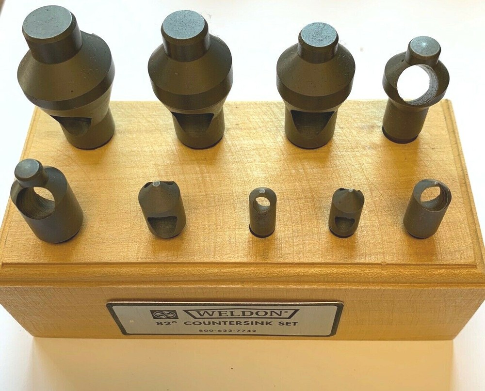 WELDON 1C 82 DEG 9 PC ZERO FLUTE COUNTERSINK SET 99034
