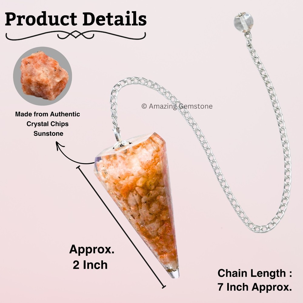 Sunstone Orgone Crystal Pendulums