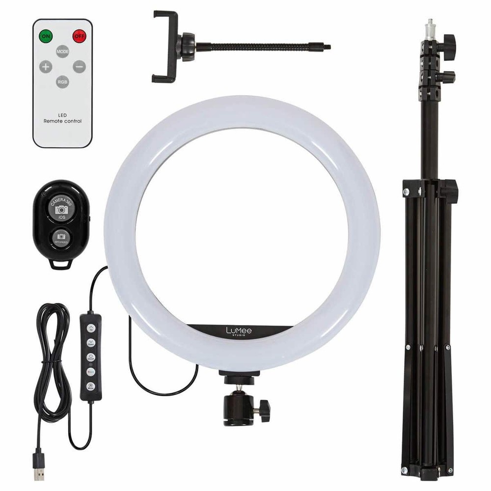 LuMee 10" RGB Studio Ring Light with Tripod Stand, Black