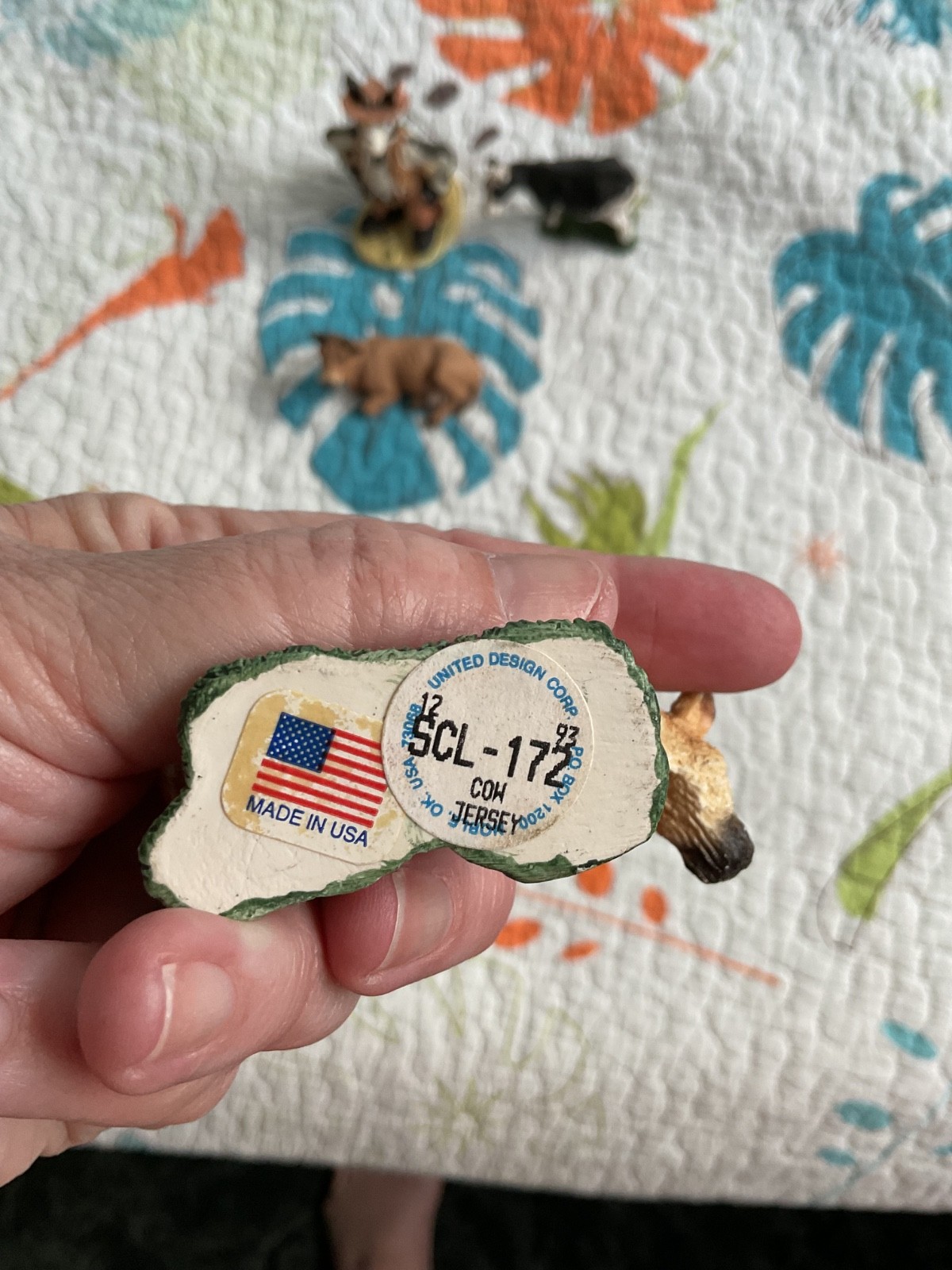 Lot of 9 Random Resin Cow Figurines, 1-3.5"!