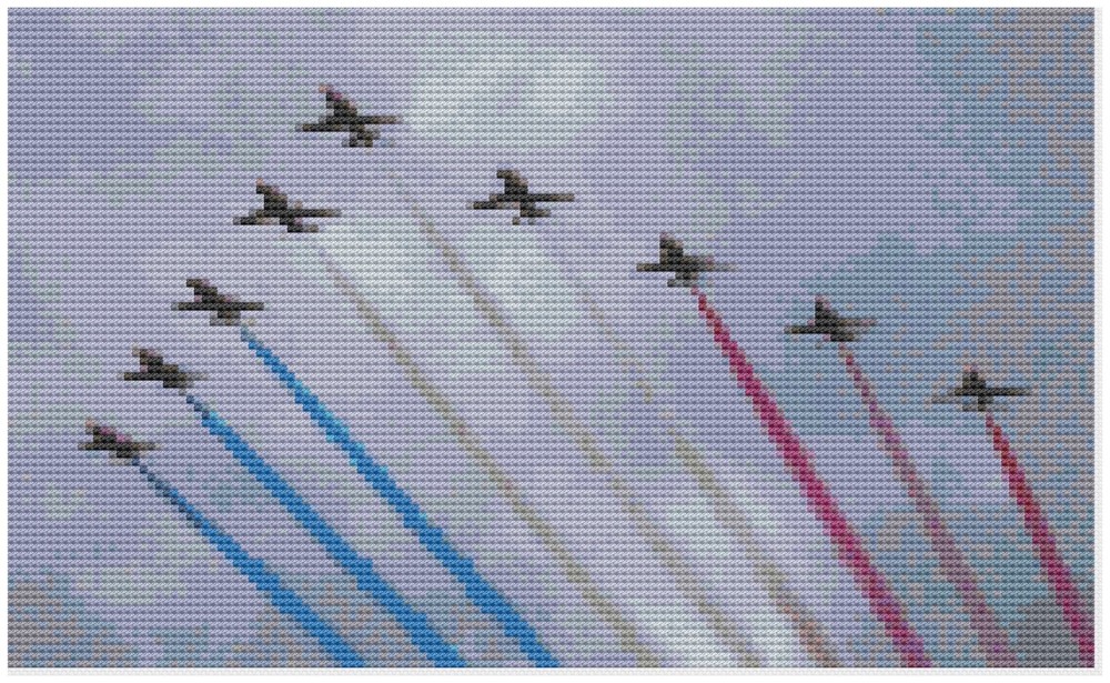 Cross Stitch Pattern by Florashell - Red Arrows Aircraft Fly by