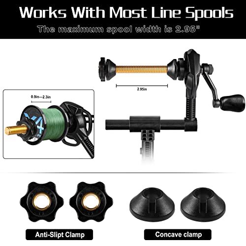 Fishing Line Spooler with Unwinding Function, Fishing Rod Clamp Spooler